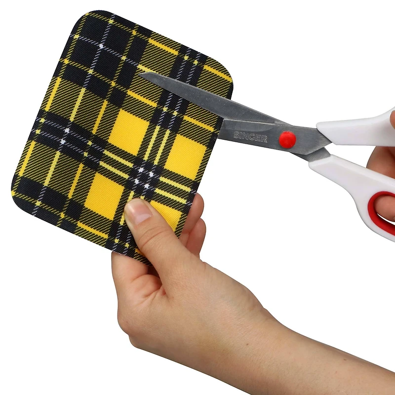 SINGER® Decorative Print & Solid DIY Iron-On Fabric Patch Kit with 2 Bonus Stencils