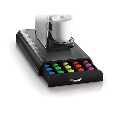 Mind Reader Black Coffee Station With Coffee Pod Storage Drawer