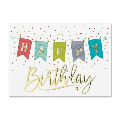 JAM Paper Colorful Birthday Banner Cards, 25ct.