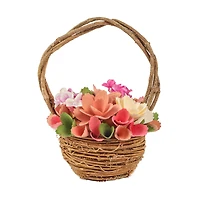10" Pink Spring Floral Basket