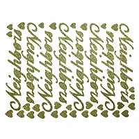 JAM Paper Neighbor Gold Script Floral Adhesive