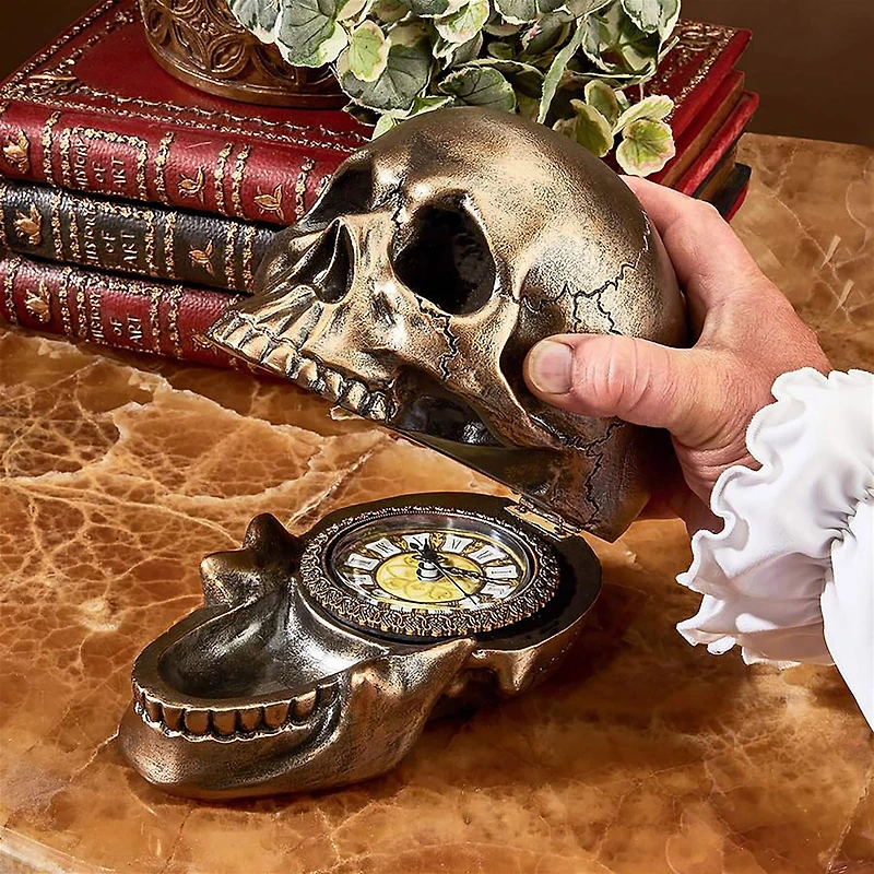 Design Toscano 6.5" Memento Mori Skull Clock