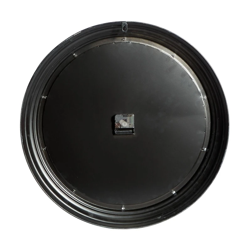 White Metal Farmhouse Wall Clock, 23" x 23" x 3"