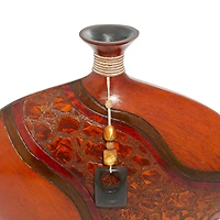 15" Brown Polystone Eclectic Vase