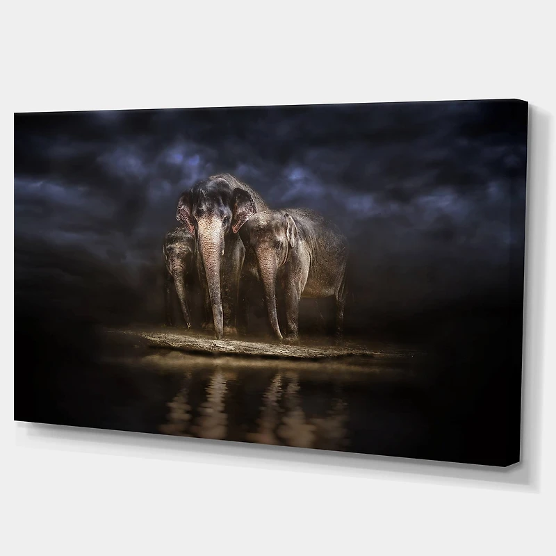 Designart - Elephants Watering in the River