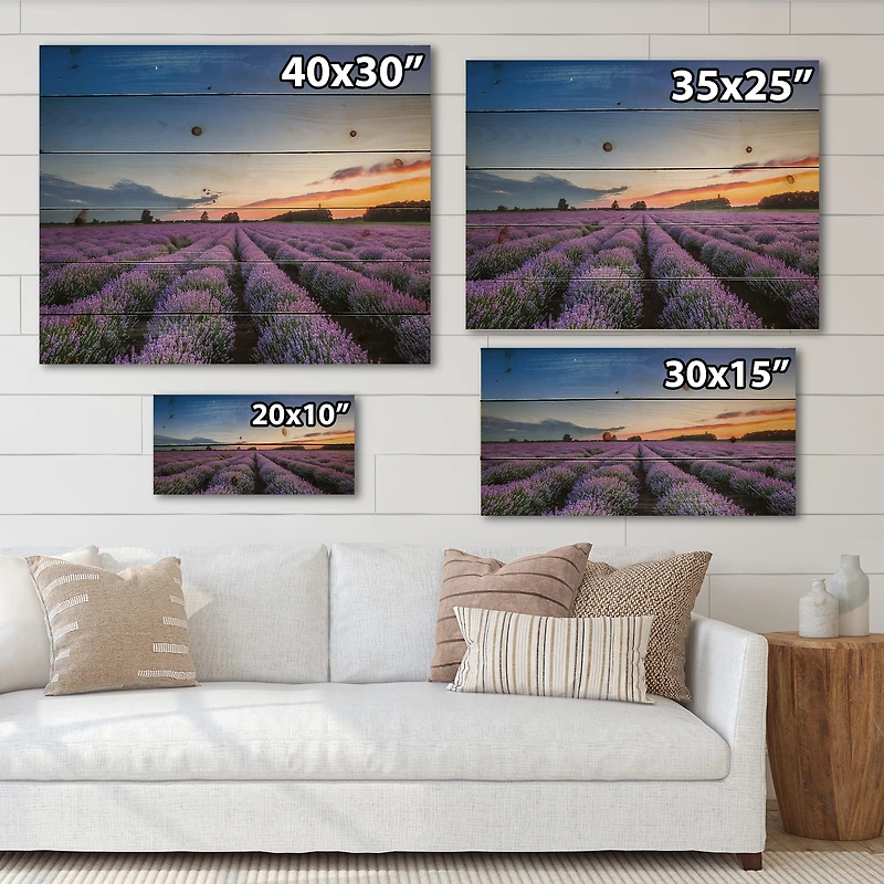 Designart - Sunrise & Dramatic Clouds Over Lavender Field I