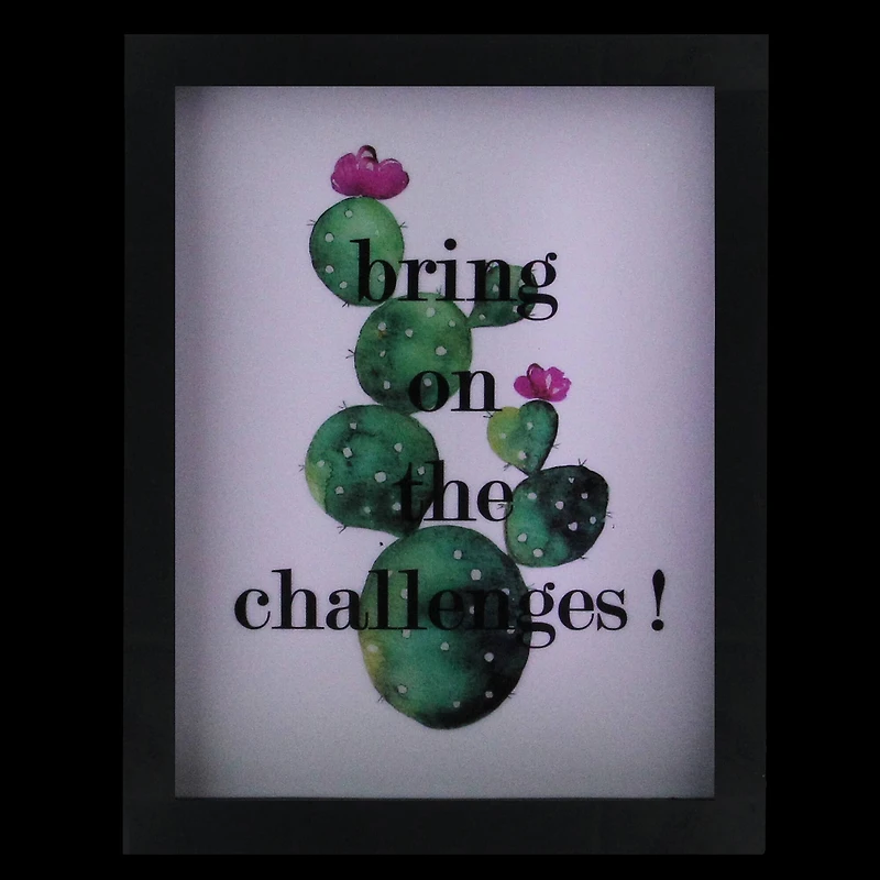 LED Inspirational Cactus Framed Light Box