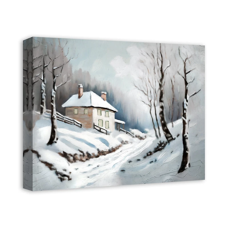 Neutral Winter Woods Canvas Wall Art