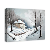 Neutral Winter Woods Canvas Wall Art