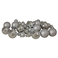 40ct. Shiny & Matte Silver Glass Ball Ornaments