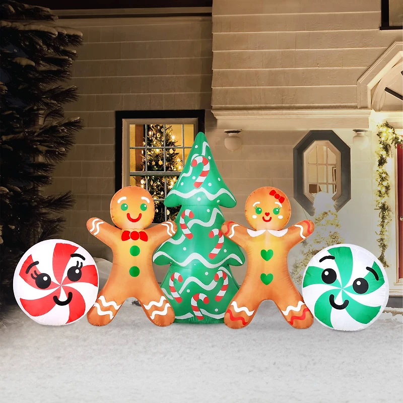 48" Airflowz Inflatable Gingerbread Couple Scene