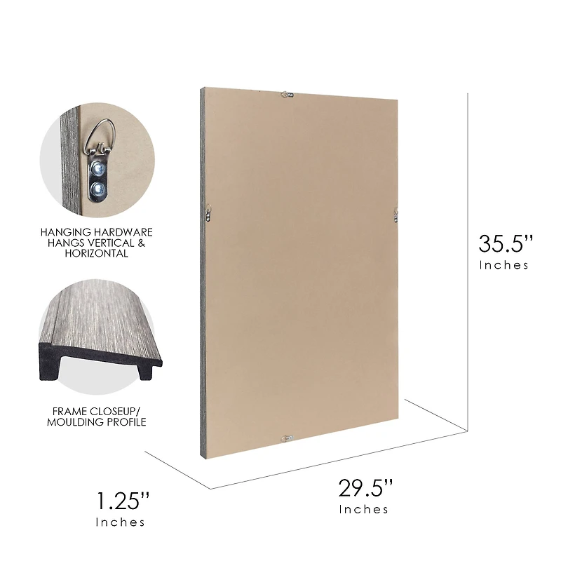 Head West® Metallic Gray Framed Beveled Glass Raised Lip Vanity Wall Mirror 