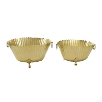 Gold Metal Planter Set