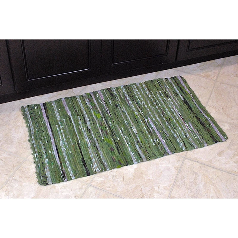 DII® Multi Olive Green Rag Rug, 20" x 31.5"