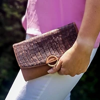 6 Pack: Brown Dragon Grain Leather Trim Piece by ArtMinds™