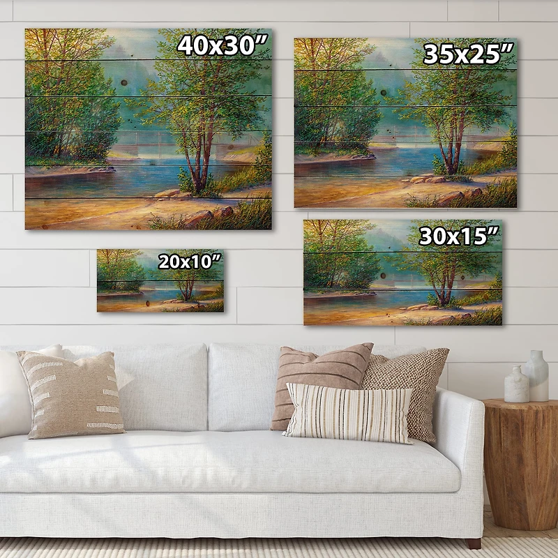 Designart - Green Trees By The Riverside