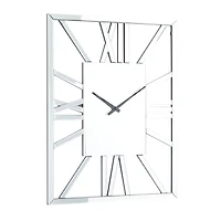 Silver MDF Glam Wall Clock, 32" x 2" x 24"