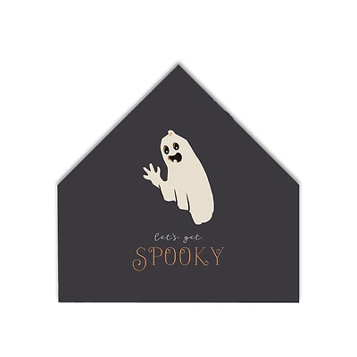 Spooky Ghost House Shaped Canvas