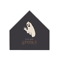 Spooky Ghost House Shaped Canvas