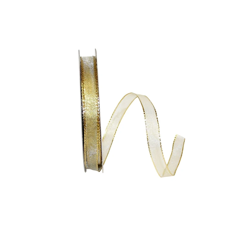 JAM Paper 5/8" x 50yd. Mesh Wired Shiny Ribbon