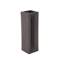 15" Black Rectangular Ceramic Vase