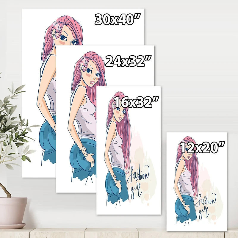 Designart - Trendy Fashion Girl I