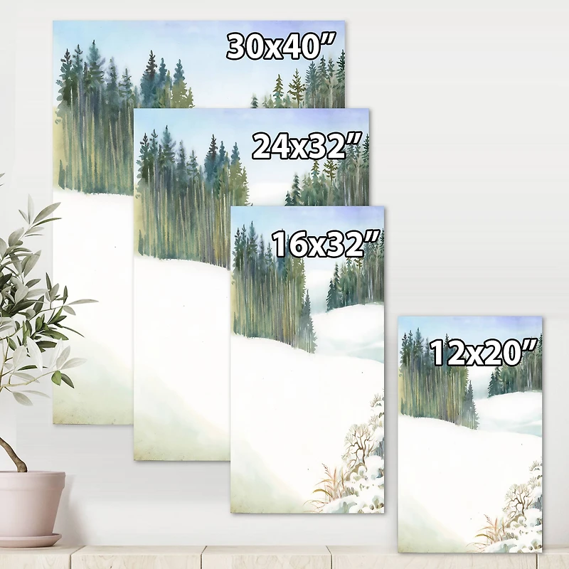 Designart - Pine Forest In Snowy Winter Landscape