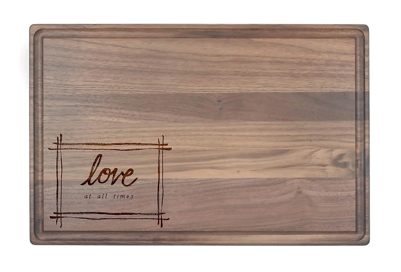 Love at all Times 17" x 11" Walnut Cutting Board