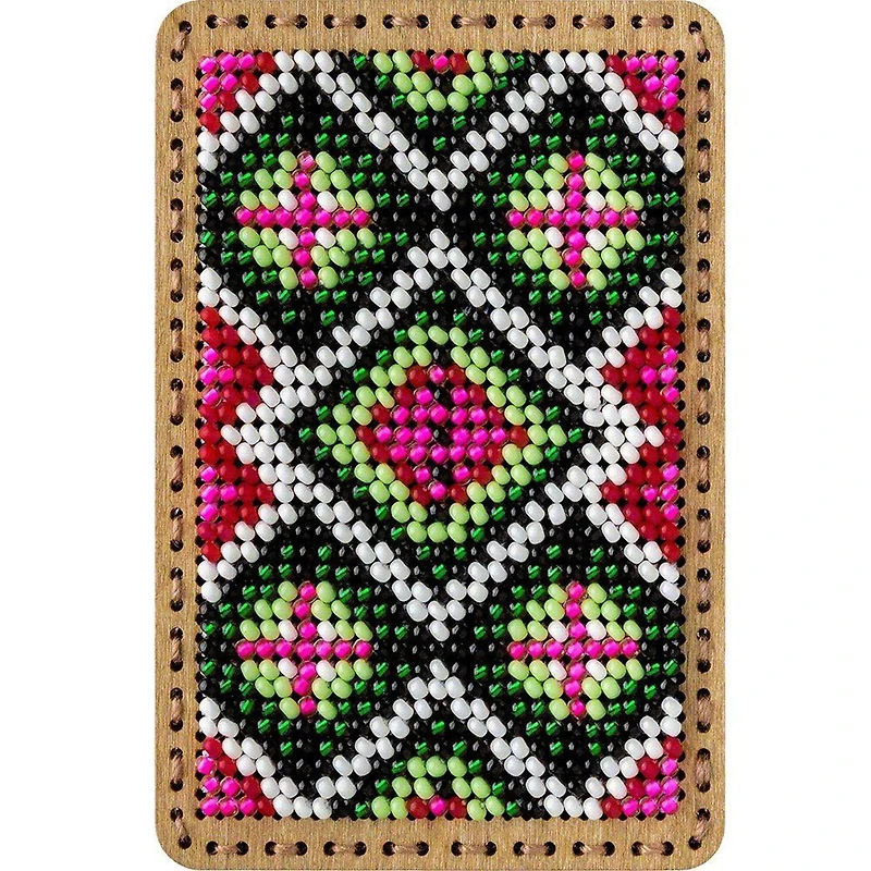 Wonderland Crafts Pink & Green Bead Embroidery Needle Box Kit