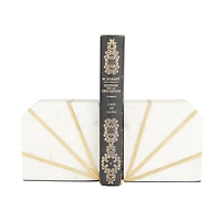 White Glam Abstract Bookends,