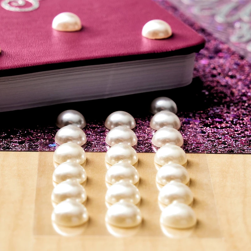 12 Packs: 24 ct. (288 total) 10mm Faux Pearl Stickers by Recollections™