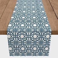 Geometric Blue Tiles Indoor/Outdoor Table Runner