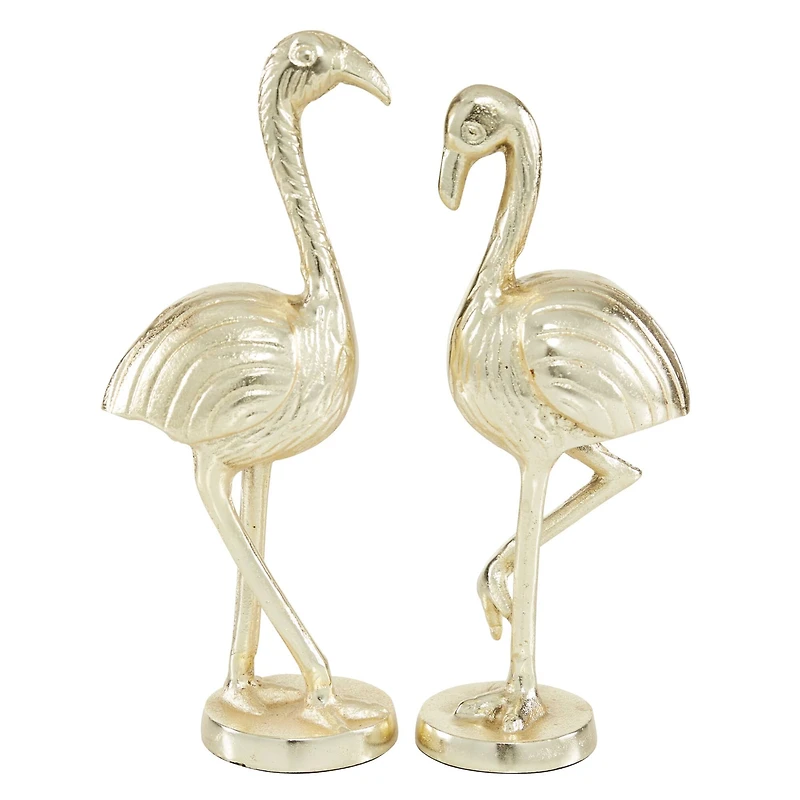 Gold Aluminum Glam Birds Sculpture Set