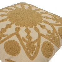 Hello Honey® Natural & Beige Embroidery Cotton Pillow