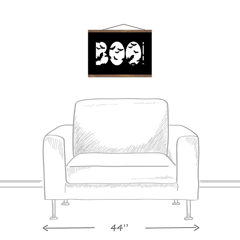 Boo Bats 12" x 18" Teak Hanging Canvas
