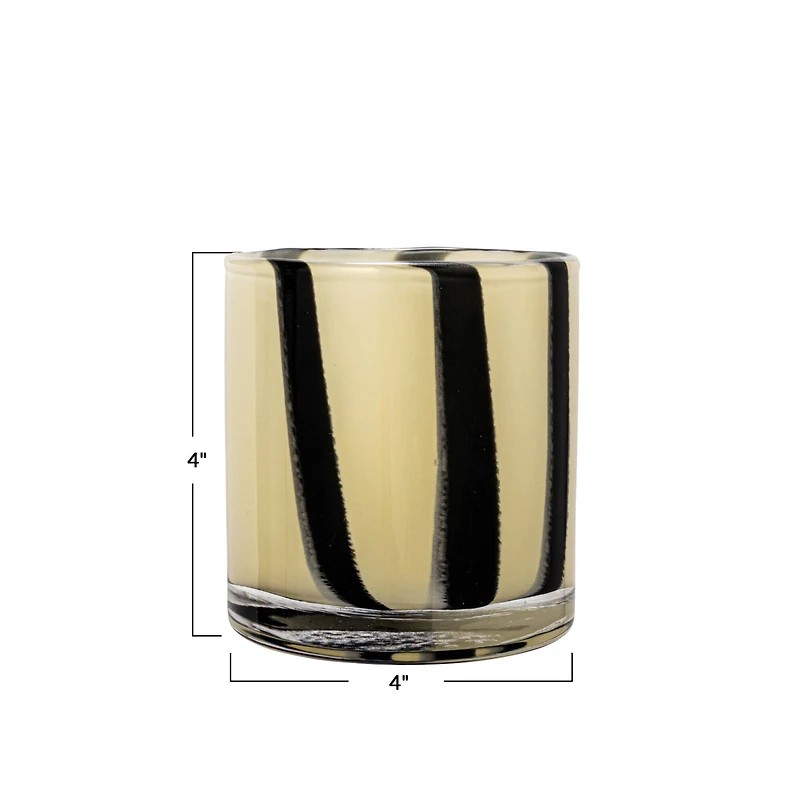 Hello Honey® 4" Striped Glass Votive Candle Holder