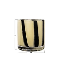 Hello Honey® 4" Striped Glass Votive Candle Holder
