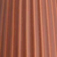 Hello Honey® 11.4" Matte Terra Cotta Round Stoneware Fluted Vase with Embossed Lines