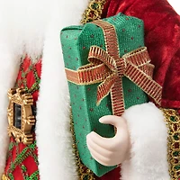 Glitzhome® 18" Faux Fur Traditional Christmas Santa Figurine