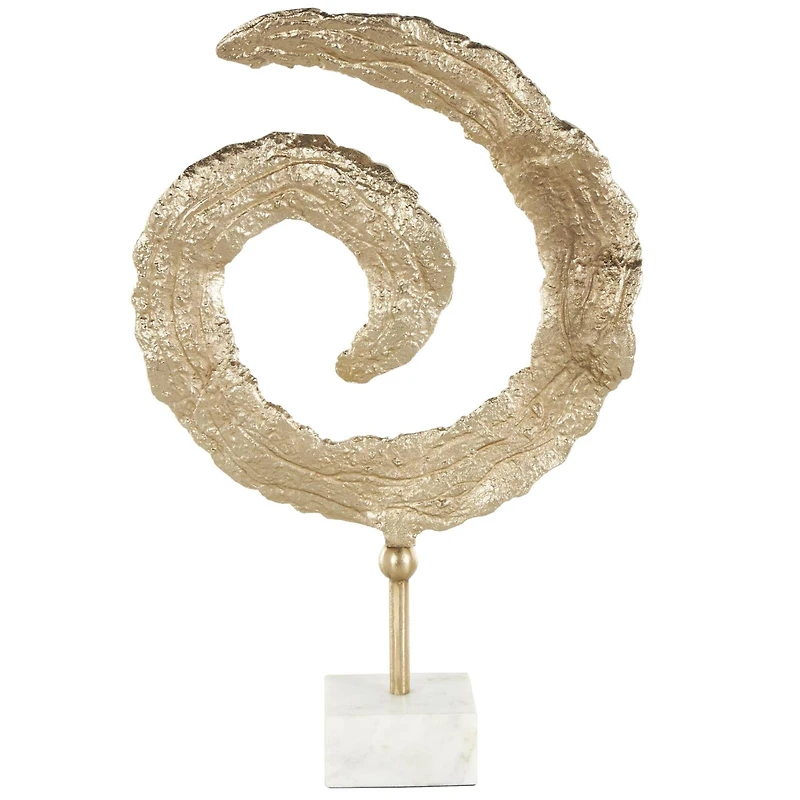 20" Gold Metal Abstract Spiral Sculpture