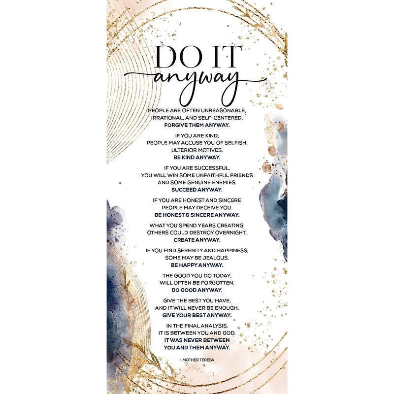Do It Anyway Mother Teresa Wall Plaque