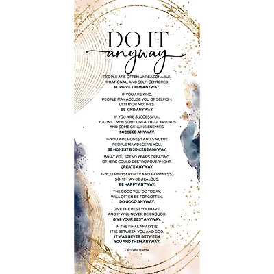 Do It Anyway Mother Teresa Wall Plaque