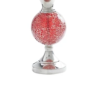 Set of 2 Red Glass Glam Table Lamp, 25"
