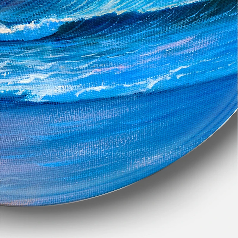 Designart - Blue Waves Breaking At The Beach I