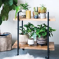 Hello Honey® 8" Black Patterned Round Stoneware Flower Pot