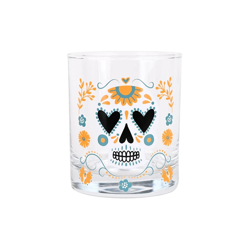 9oz. Day of the Dead Sugar Skull Whiskey Glass by Ashland®