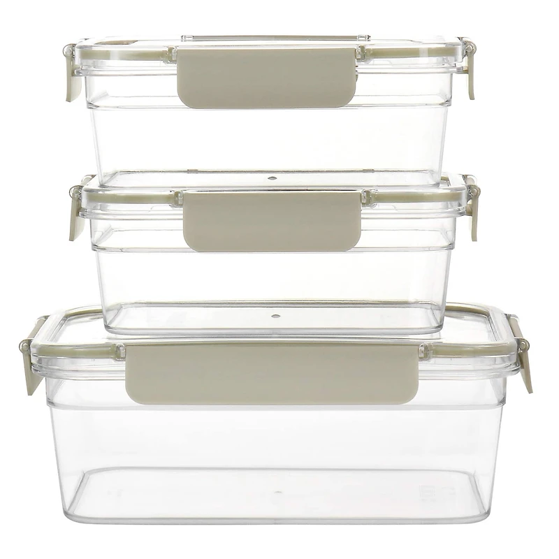 Martha Stewart Rectangular Plastic Container Set with Locking Lids