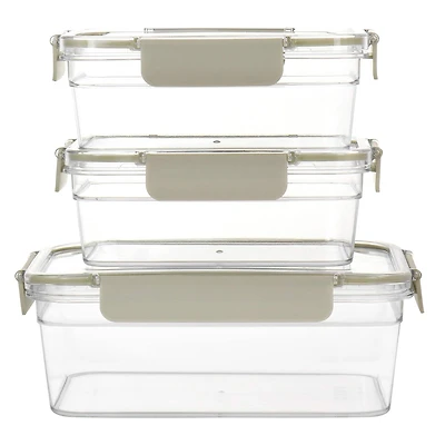 Martha Stewart Rectangular Plastic Container Set with Locking Lids