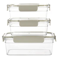 Martha Stewart Rectangular Plastic Container Set with Locking Lids