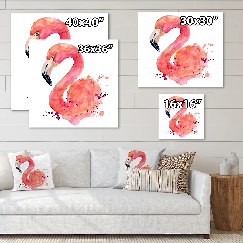 Designart - Portrait of Pink Flamingo I